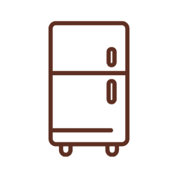 Illustration of a refrigerator with a top and bottom door design.